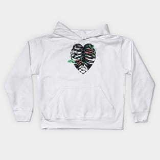 flowers, ribs and heart Kids Hoodie